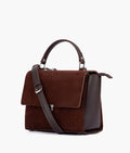 Buy Dark brown suede mini messenger bag in Pakistan