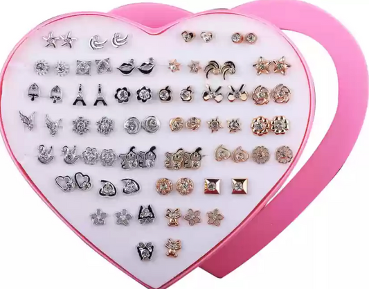 Buy Plastic Eartops Stud For Women Earrings 36 Pcs Set in Pakistan