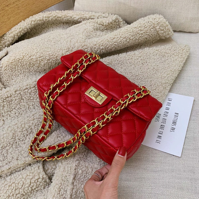 Buy Quilted DockLock Crossbody Bag ~ Red in Pakistan