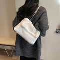 Buy SHEIN Fashionable Solid Color Furry Metal Chain Shoulder Bag in Pakistan