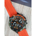 Buy Fossil Men's Chronograph Quartz Orange Silicone Strap Green Dial 45mm Watch BQ2500 in Pakistan