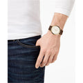 Buy The Minimalist Gold Dial Brown Leather Strap Watch For Men in Pakistan