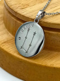 Buy Gemini Zodiac Necklace, Silver Stainless Steel in Pakistan