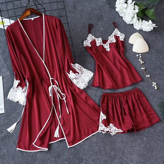 Buy Embry Bridal Silk 3pcs Nightgown set in Pakistan