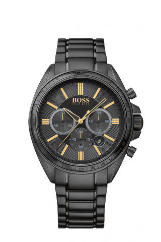 Buy Hugo Boss Mens Chronograph Quartz Stainless Steel Black Dial 45mm Watch - 1513277 in Pakistan