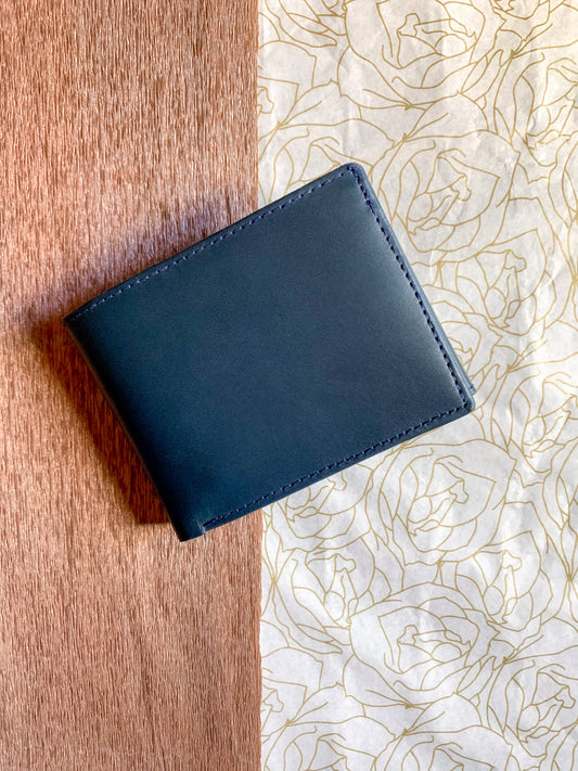 Buy Wallet Bi Fold For Men Pure Leather Wallet - Blue in Pakistan