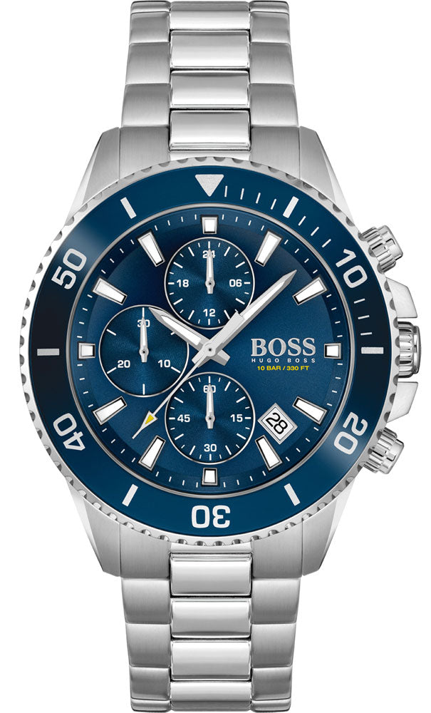 Buy Hugo Boss Mens Quartz Silver Stainless Steel Blue Dial 46mm Watch - 1513907 in Pakistan