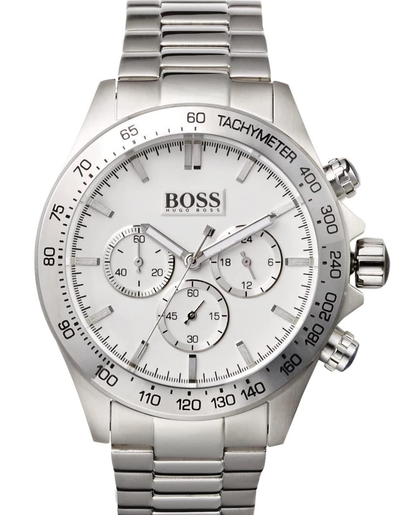 Buy Hugo Boss Mens Chronograph Quartz Stainless Steel White Dial 44mm Watch - 1512962 in Pakistan