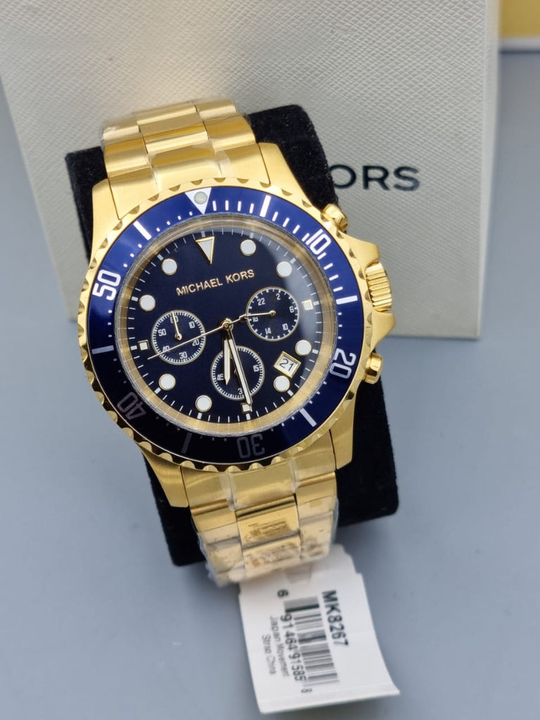Buy Michael Kors Mens Gold Stainless Steel Blue Dial 45mm Watch - Mk8267 in Pakistan