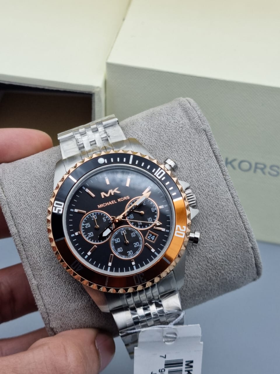 Buy Michael Kors Mens Silver Stainless Steel Black Dial 44mm Watch - Mk8725 in Pakistan