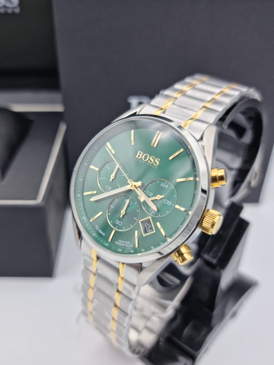 Buy Hugo Boss Mens Quartz Stainless Steel Green Dial 44mm Watch - 1513878 in Pakistan