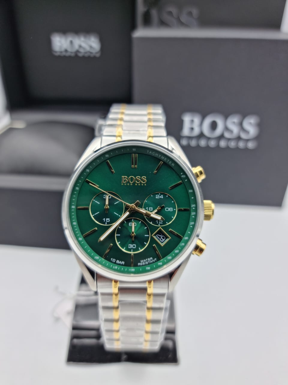 Buy Hugo Boss Mens Quartz Stainless Steel Green Dial 44mm Watch - 1513878 in Pakistan