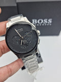 Buy Hugo Boss Mens Chronograph Quartz Stainless Steel Black Dial 44mm Watch - 1513762 in Pakistan