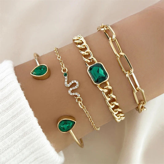 Buy Bling On Jewels Green Emro Bracelet Set in Pakistan