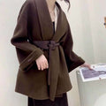 Buy Shein Double Sided Cashmere Coat PU Leather Belt in Pakistan