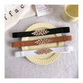 Buy Shein Metal Leaf Decor Buckle Elastic Belt - Brown in Pakistan