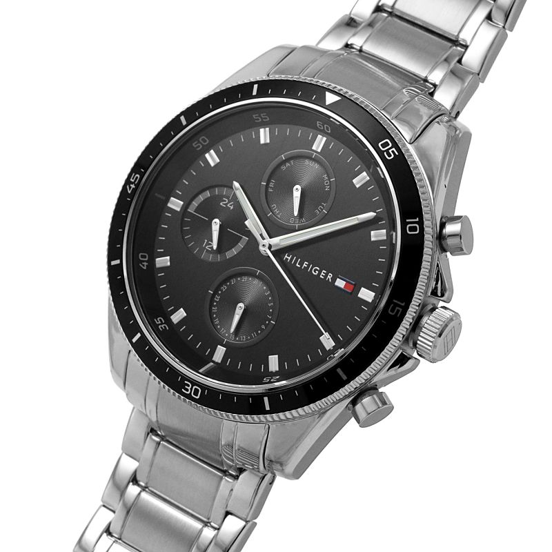 Buy Tommy Hilfiger Mens Quartz Silver Stainless Steel Black Dial 44mm Watch - 1791835 in Pakistan