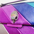 Buy Kurt Geiger London Kensington Stripe Leather Shoulder Bag Medium - Rainbow in Pakistan