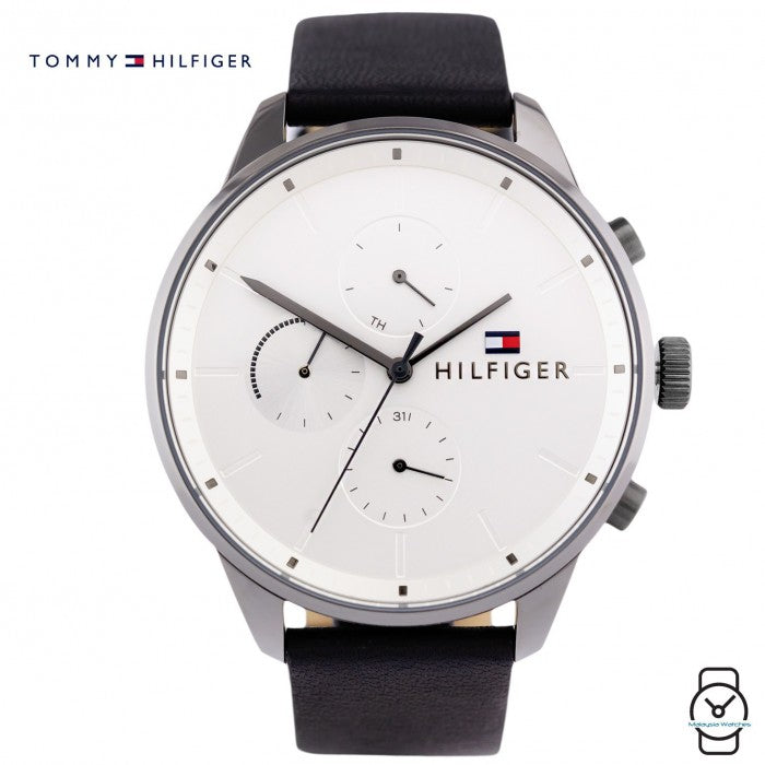 Buy Tommy Hilfiger Chase White Dial Black Leather Strap Watch for Men - 1791489 in Pakistan