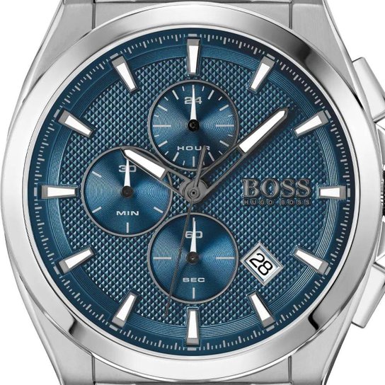 Buy Hugo Boss Mens Quartz Silver Stainless Steel Blue Dial 46mm Watch - 1513884 in Pakistan