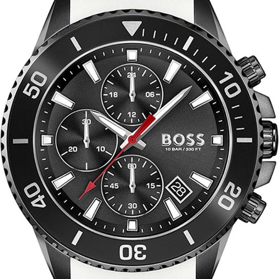 Chronograph 46mm 15 Rubber Watch Hugo Boss Men\'s Admiral - White Strap