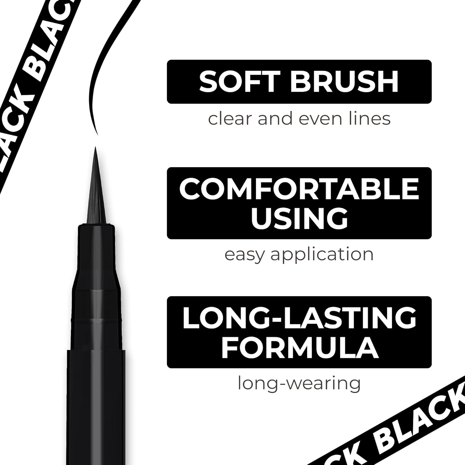 Buy LAMEL Black Eyeliner With Soft Brush №401 Deep Black in Pakistan