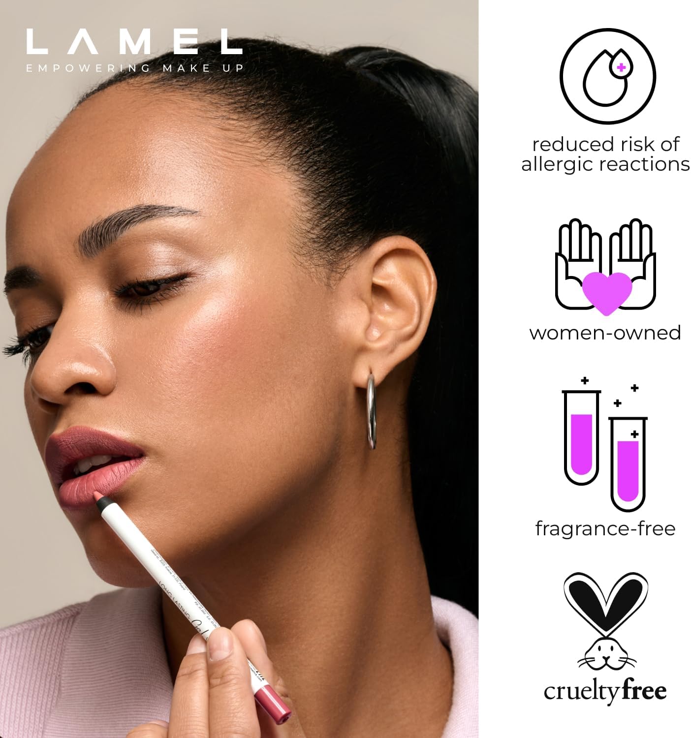 Buy LAMEL Long lasting Gel Lip Liner №408 Pink Plum in Pakistan