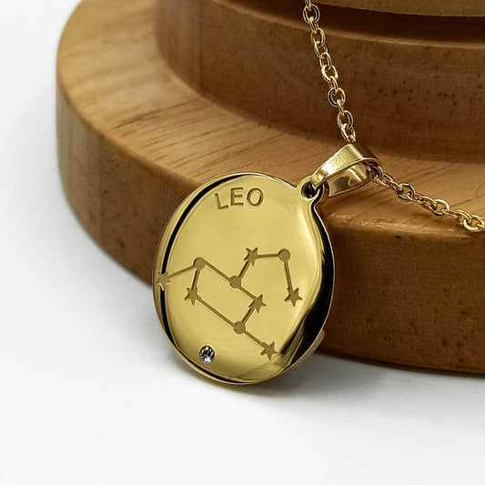 Buy Leo Zodiac Necklace, Gold Stainless Steel in Pakistan