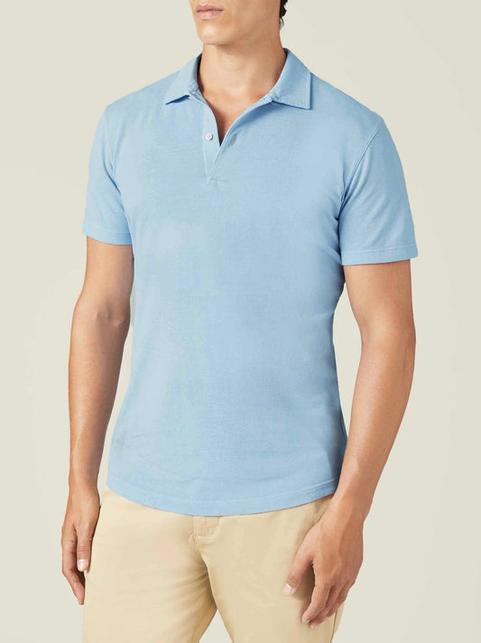 Buy Unisex Basic Plain Polo Shirt - Baby Blue in Pakistan