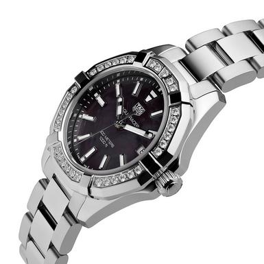 Buy Tag Heuer Aquaracer Black Dial with Diamonds Silver Steel Strap Watch for for Women - WAY131P.BA0748 in Pakistan