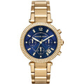 Buy Michael Kors Parker Navy Blue Dial Gold Steel Strap Watch for Women - MK6262 in Pakistan