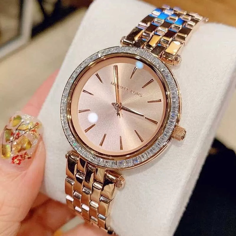 Buy Michael Kors Womens Quartz Stainless Steel Rose Gold Dial 33mm Watch - Mk3366 in Pakistan