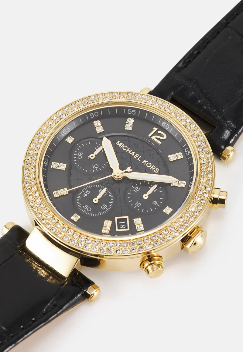 Buy Michael Kors Parker Chronograph Black Dial Black Ion-plated Ladies Watch - Mk6107 in Pakistan