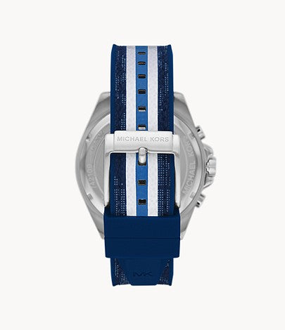 Buy Michael Kors Brecken Chronograph Blue And White PVC Strap Blue Dial Watch for Men - Mk8950 in Pakistan