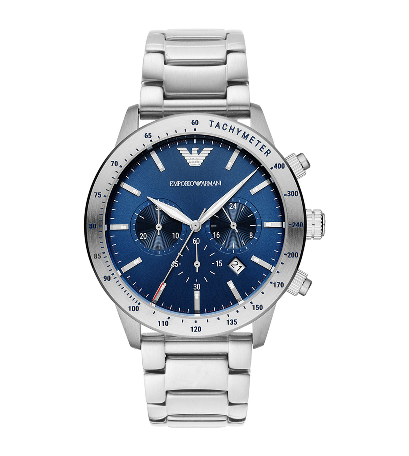 Buy Emporio Armani Mario Blue Dial Silver Steel Strap Watch for Men - AR11306 in Pakistan