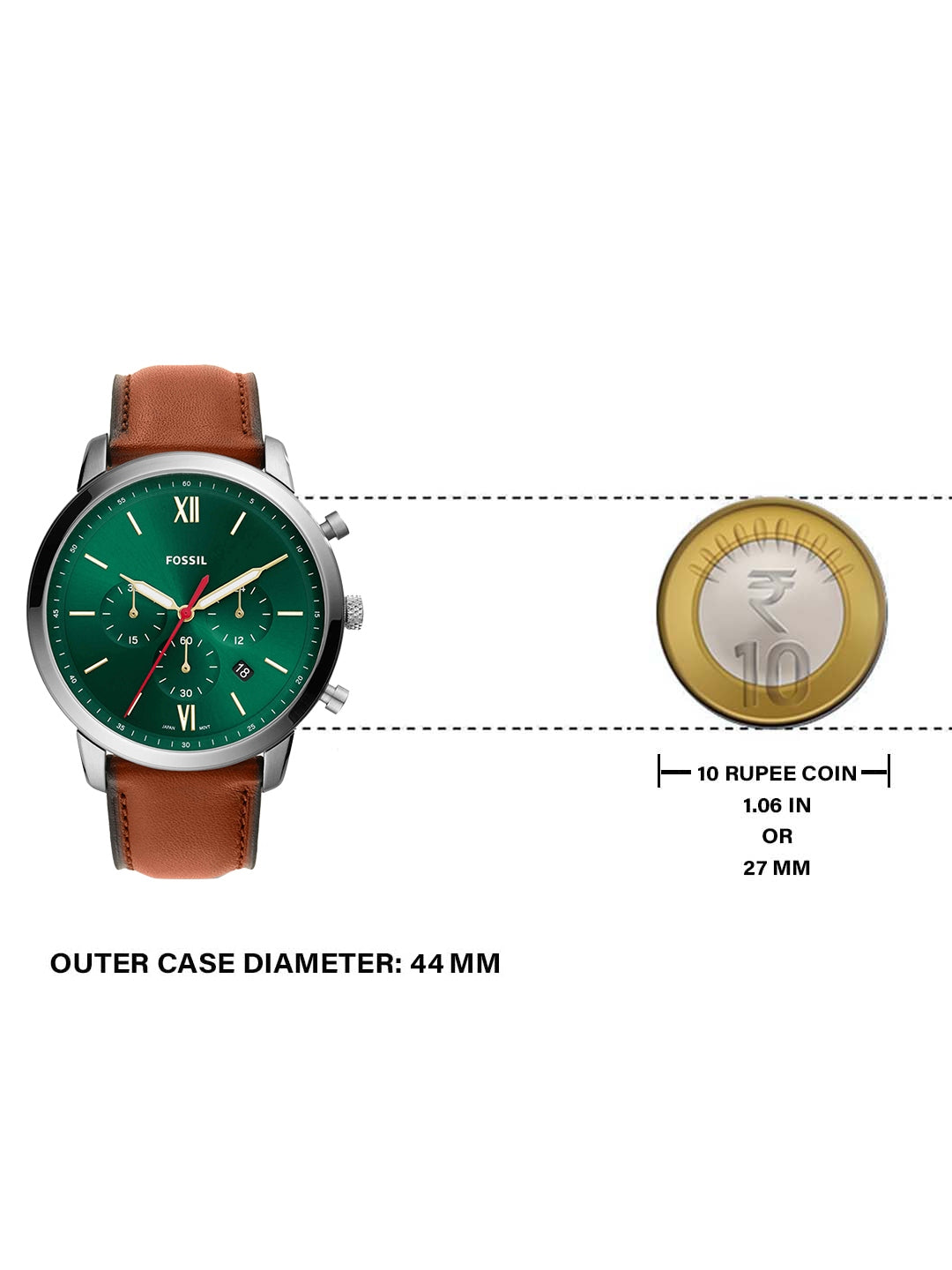 Buy Neutra Green Dial Brown Leather Strap Watch For Men in Pakistan