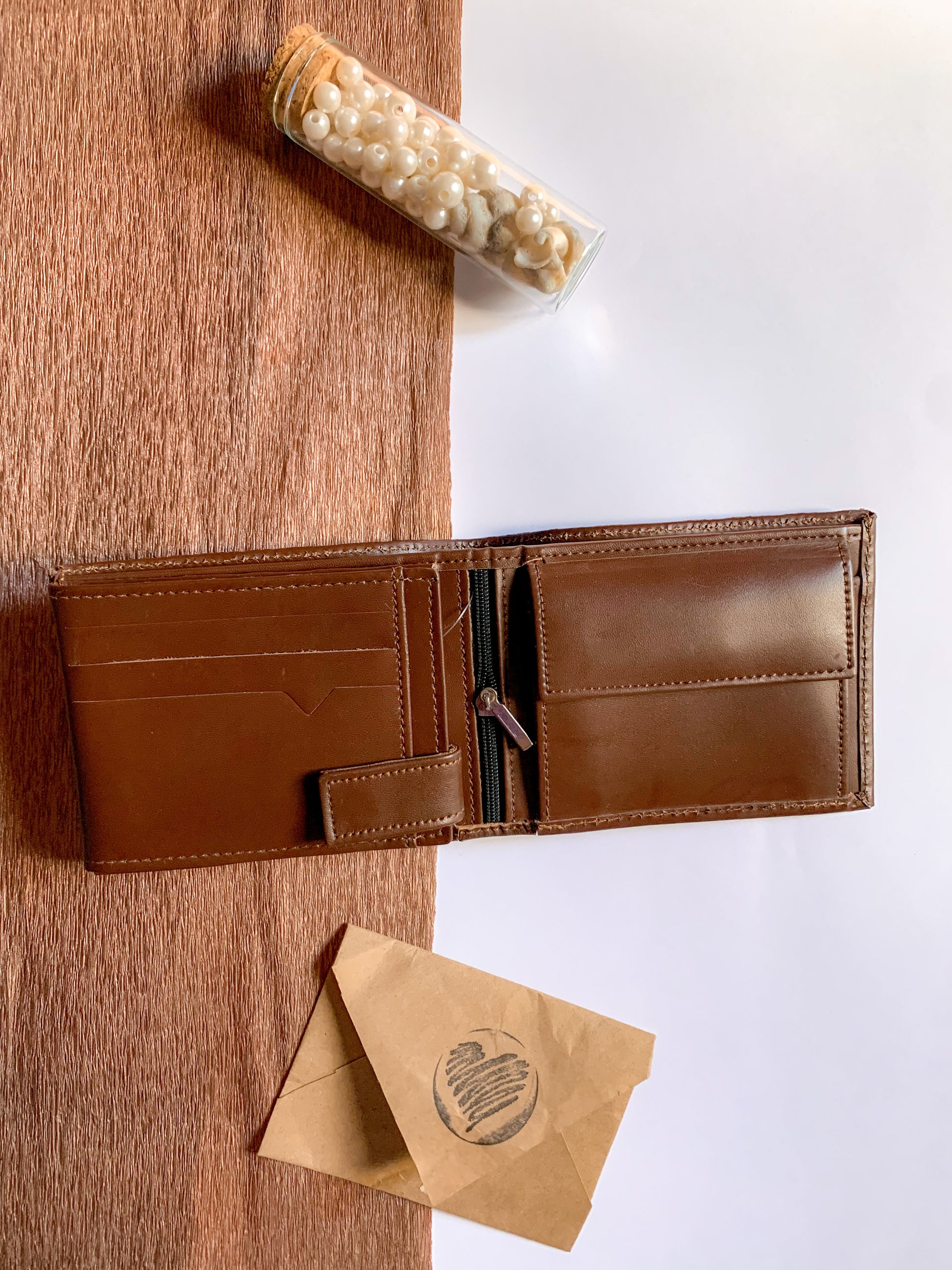 Buy Pure Leather Wallet For Men - Trifold Brown in Pakistan