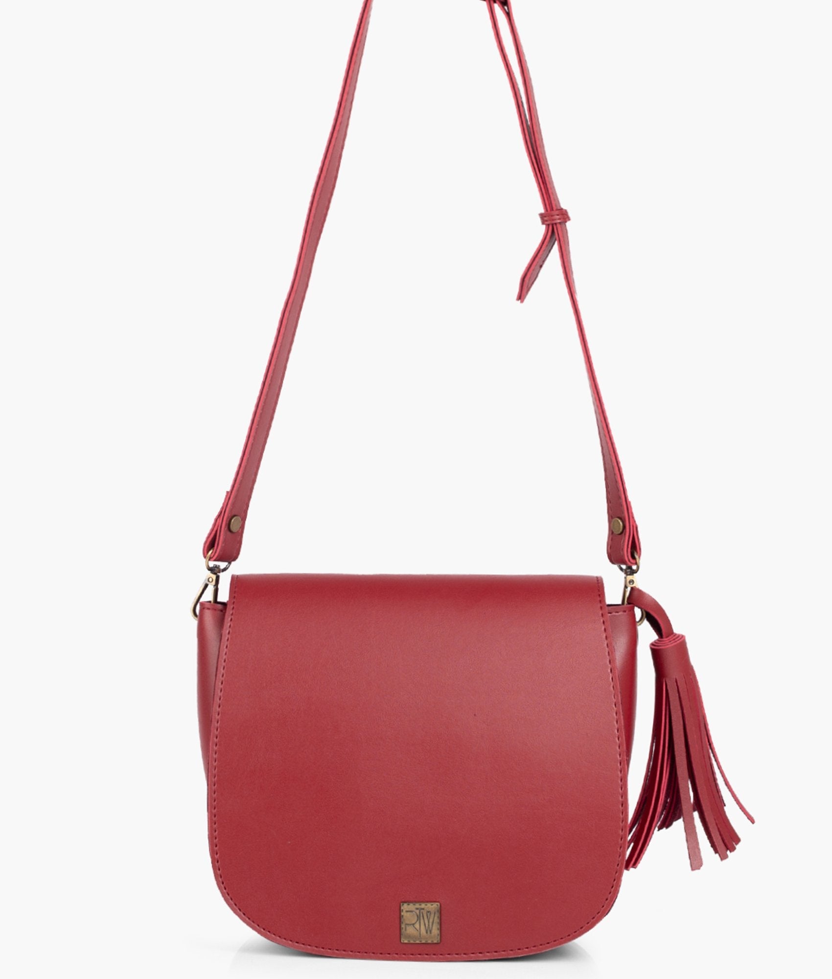 Buy Maroon foldover saddle bag in Pakistan