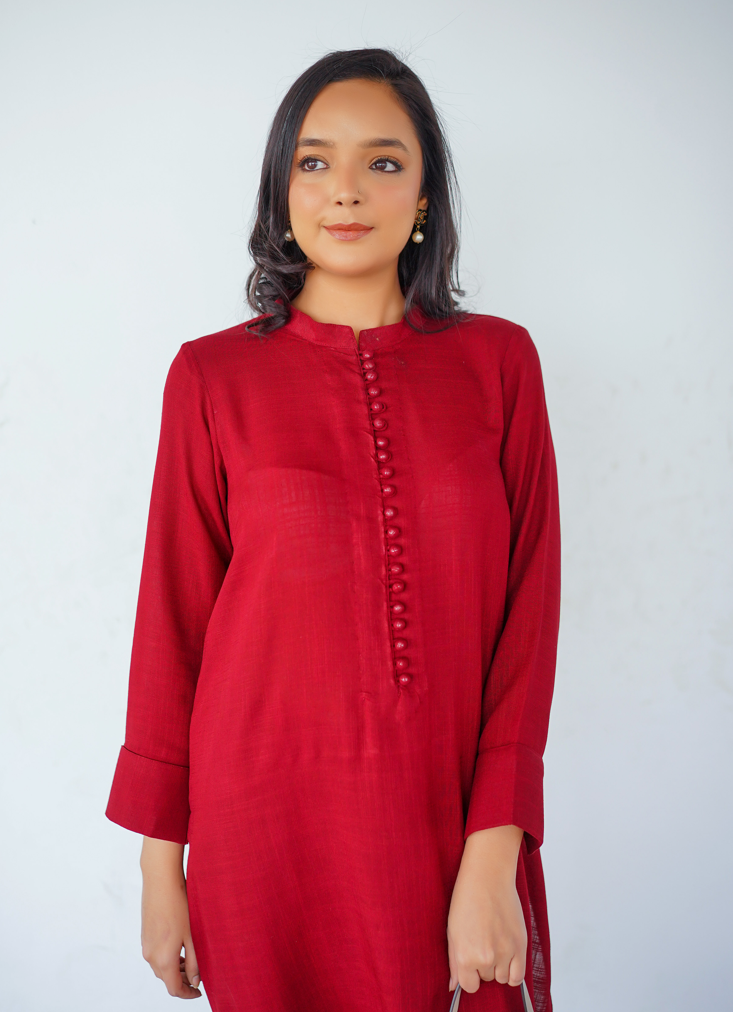 Buy Maroon Irish Linen 2 Pc in Pakistan