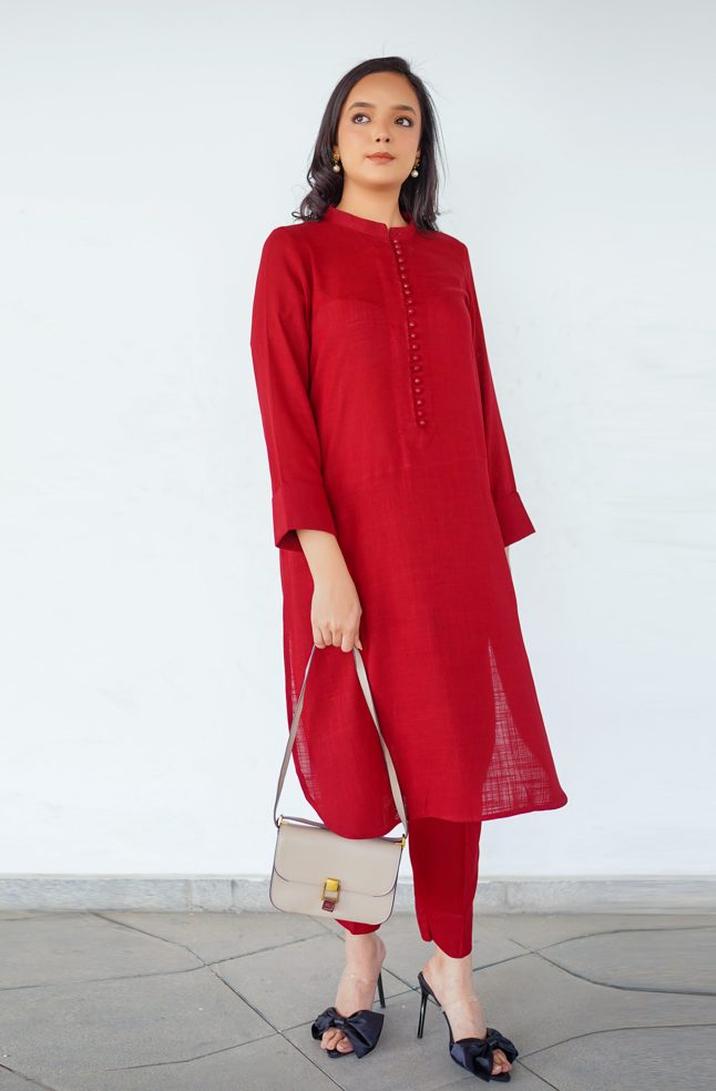 Buy Maroon Irish Linen 2 Pc in Pakistan