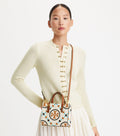 Buy Tory Burch Mini T Monogram Contrast Embossed Square Tote Bag - New Ivory in Pakistan