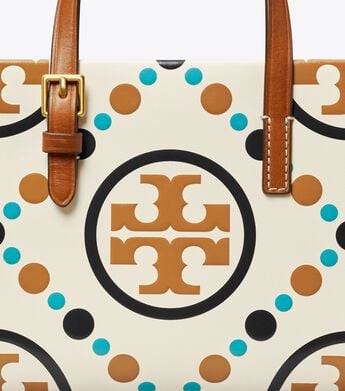 Buy Tory Burch Mini T Monogram Contrast Embossed Square Tote Bag - New Ivory in Pakistan