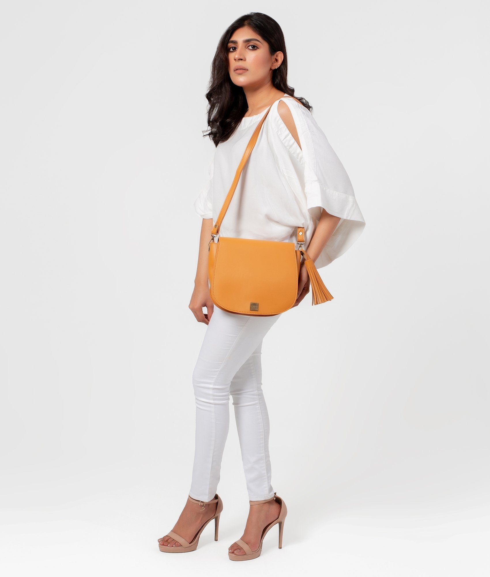 Buy Mustard foldover saddle bag in Pakistan