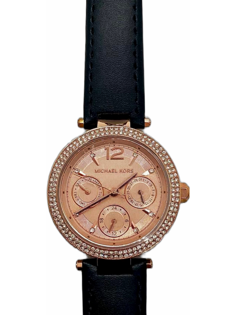 Buy Michael Kors Parker Ladies Rose Gold Dial Multifunction Black Dial Watch - Mk2543 in Pakistan