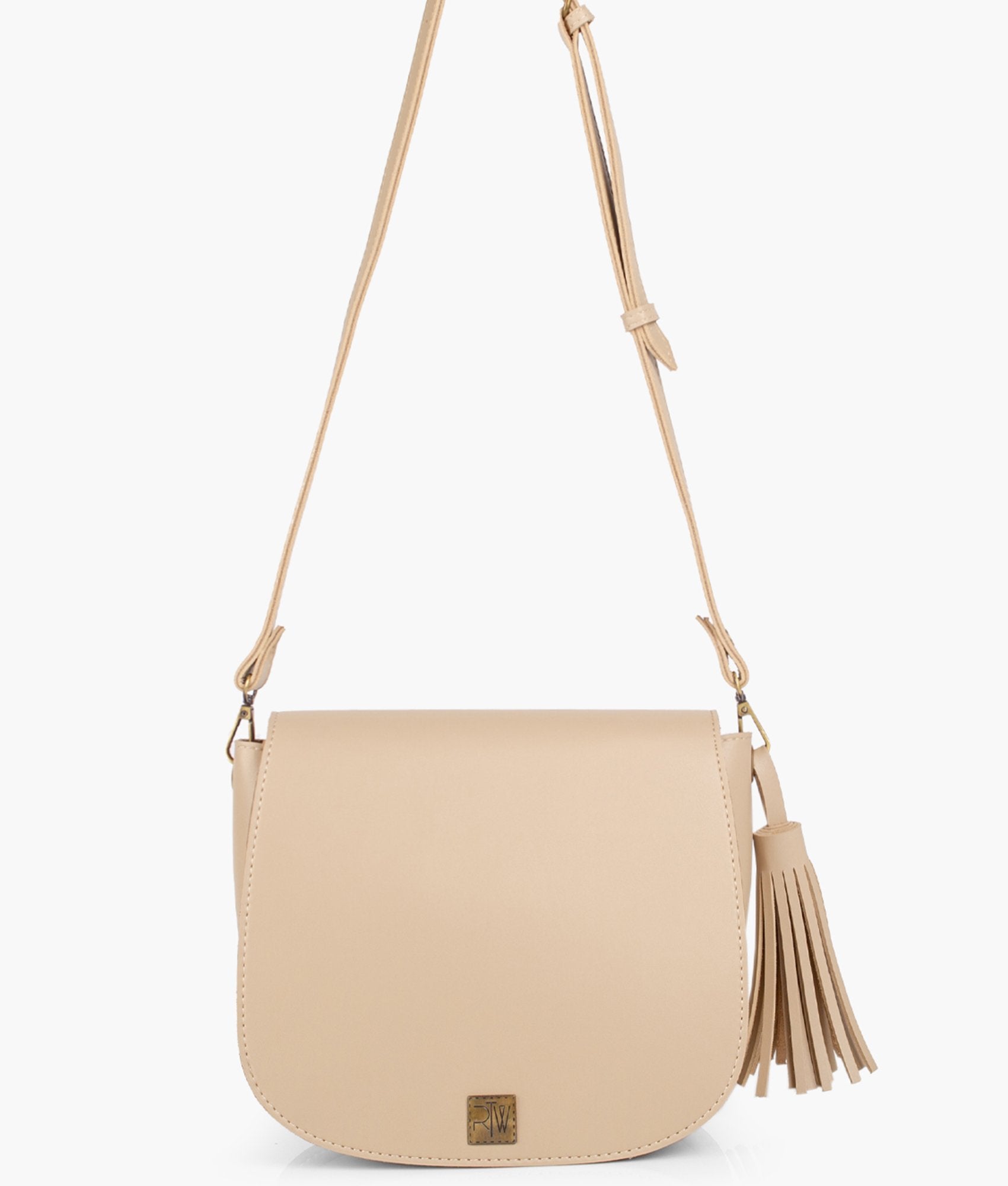 Buy Off-white foldover saddle bag in Pakistan