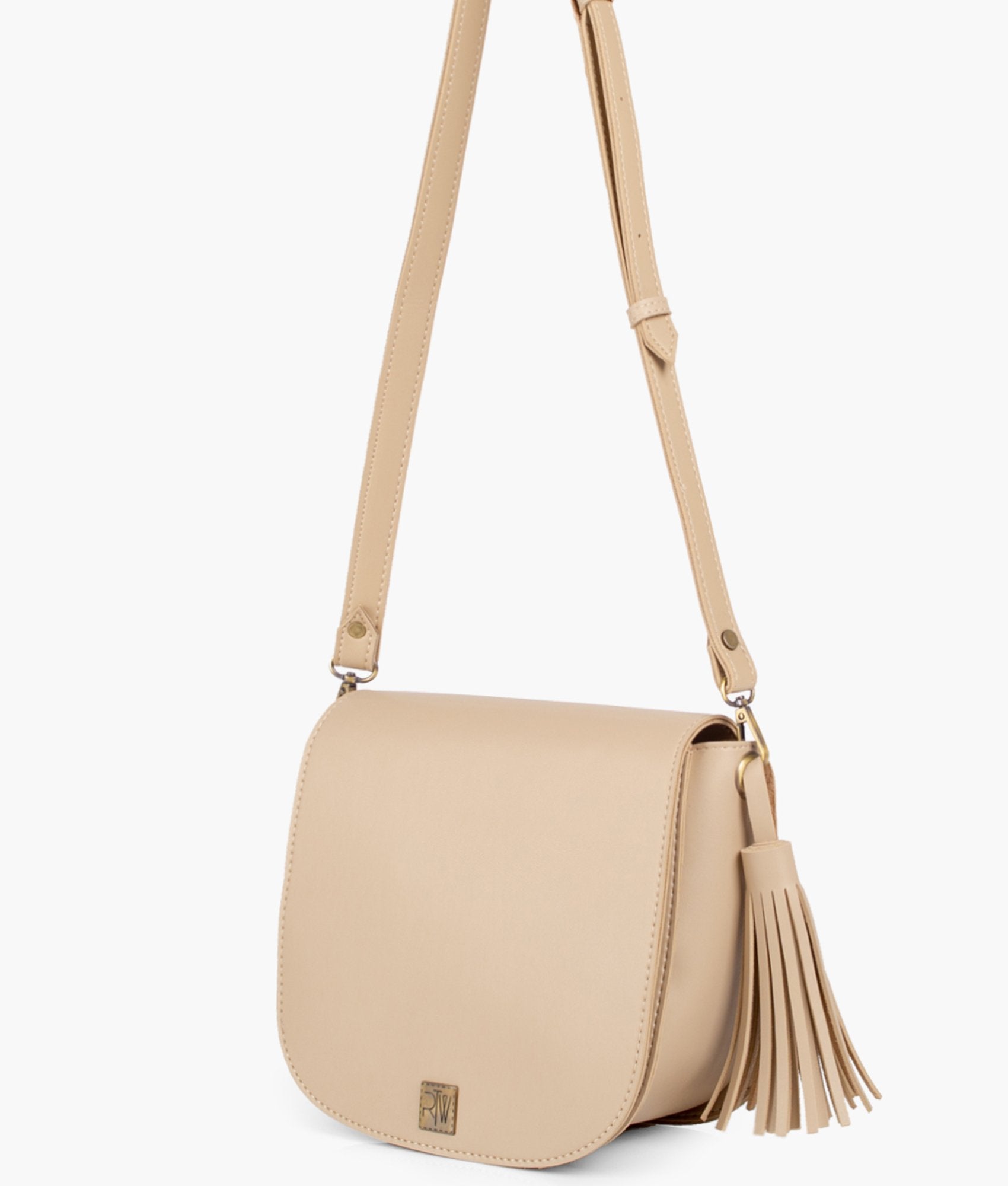 Buy Off-white foldover saddle bag in Pakistan