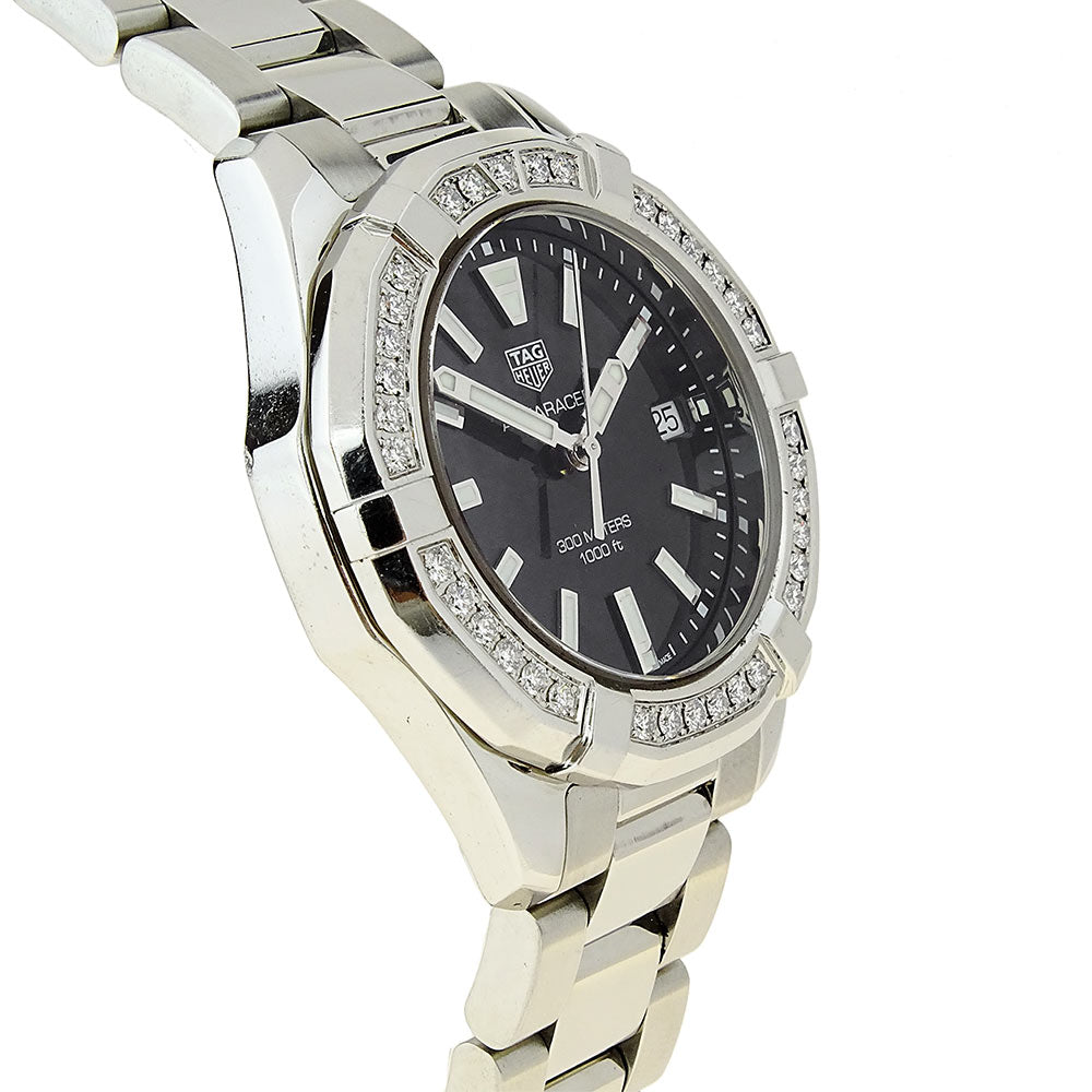 Buy Tag Heuer Aquaracer Black Dial with Diamonds Silver Steel Strap Watch for for Women - WAY131P.BA0748 in Pakistan