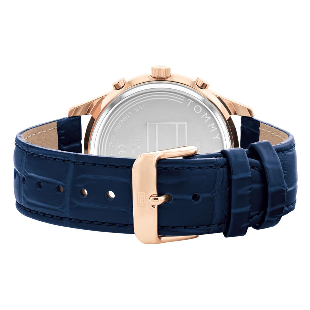 Buy Tommy Hilfiger Mens Quartz Blue Leather Strap Blue Dial 44mm Watch - 1710503 in Pakistan