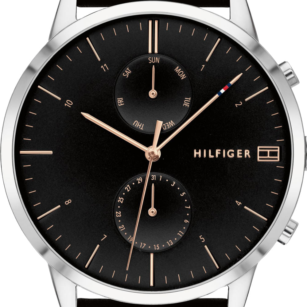 Buy Tommy Hilfiger Mens Quartz Leather Strap Black Dial 44mm Watch - 1710406 in Pakistan