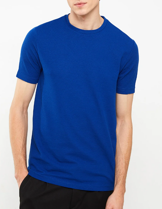 Buy Unisex Plain Crew Neck Short Sleeve T-Shirt - Royal Blue in Pakistan